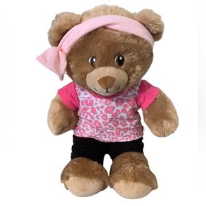 Build-A-Bear Pink and Brown Stuffed Animal with Bow Accents bear cute!!
